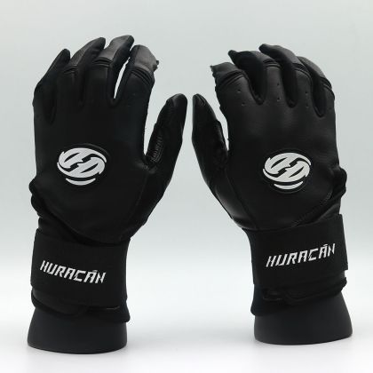 All Black-Long Cuff-Batting Gloves 